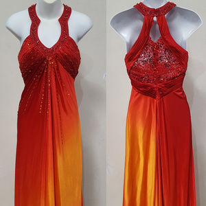 Sunset - Semi Halter Top Maxi Dress